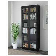 Billy Oxberg Boekenkast Zwartbruin 80x30x202 Cm Ikea Billy Oxberg Bucherschrank Mit Glasturen Bucherschrank