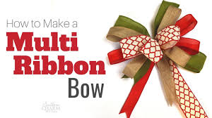 The most common diy wreath bow material is polyester. How To Tie A Bow Using Multiple Ribbons For Wreaths Youtube