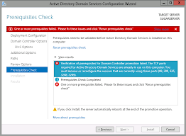The Tcp Ports Required By Active Directory Domain Services Are Already In Use On This Computer