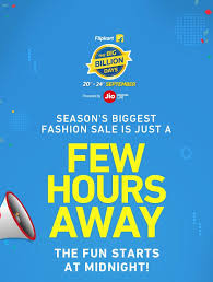 The Wait Is Almost Over Flipkart Big Bilion Sale To Arrive Midnight Today And Will Go On Untill 24th September Cod Ava Coupons Online Shopping Websites Sale