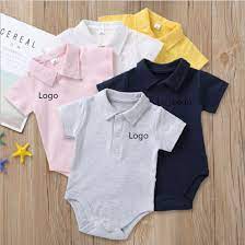 Wholesale Custom Newborn Baby 0 12 Months Summer Solid 3 Colors Polo Infant Baby Clothes Jumpsuit New Born Bebies Kids Romper China Newborn Baby Clothes Romper And Kids Clothing Rubber Print Baby