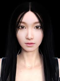 black long hair asian beauty 3d model fbx ma mb 1 long black hair 3d model model