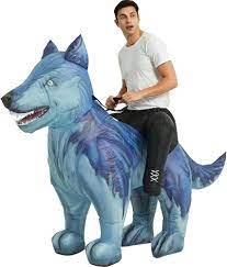 One Casa Inflatable Wolf Costume Riding Dog Air Blow up Funny Fancy Dress  Party Halloween Costume for Adult : Clothing, Shoes & Jewelry - Amazon.com