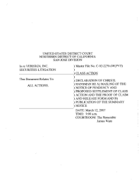 A declaration may be needed if the employer is. Fillable Online Securities Stanford In Re Verisign Inc Securities Litigation 02 Cv 2270 Declaration Of Christl Hansman Re A Mailing Of The Notice Of Pendency And Proposed Settlement Of Class Action And The Proof Of
