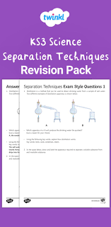 Ks3 Science Separation Techniques Revision Pack Ks3 Secondary Resources Teaching Resources