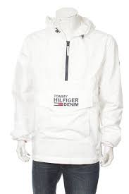 Tommy Hilfiger Windbreaker Jacket Half Zip Pullover Packable Tommy Jeans Retro White Blue Si Tommy Hilfiger Windbreaker Windbreaker Jacket Half Zip Pullover