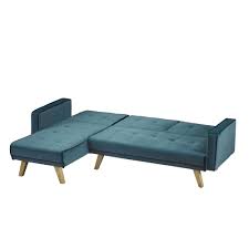 Sold and shipped by costway. Lpd Furniture Kitson 3 Seater Corner Sofa Bed Teal Velvet Leader Furniture