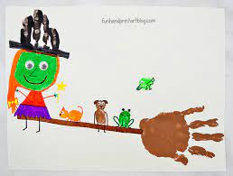 Supplies for the room on the broom craft idea. Fun Room On The Broom Craft Idea Handprint Broomstick And Witch