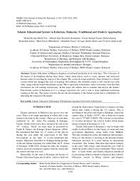 Malaysian educational system is not conducive to decentralization (lee, 1993a). Pdf Islamic Educational System In Kelantan Malaysia Traditional And Modern Approaches Mohd Roslan Mohd Nor Academia Edu