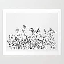 A field of wild flowers can present an incredible challenge, but the results can be amazing. Field Of Wildflowers Art Print By Wildbloomart Worldwide Shipping Available At Society6 Com Wildbloom Wildflower Drawing Flower Drawing Flower Drawing Design