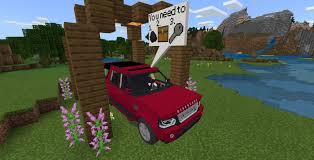 I found rainbow garage with super car underground in minecraft ! Land Rover Addon For Minecraft Pe 1 16 20