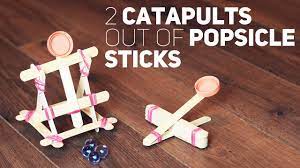 2 Catapults Out Of Popsicle Sticks - Youtube