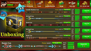 Get free packages of coins (stash, heap, vault), spin pack and power packs with 8 ball pool online generator. 8 Ball Pool Unboxing X40 Collector Boxes To Get Queen Cue And Many Promo Cues To Level Maxed Youtube