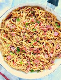 Spaghetti Alla Carbonara With Ham Recipe Fast And Easy Pasta Dinner For Busy Weeknights Spaghetti N Ham Carbonara Recipe Easy Pasta Dinner Easy Pasta Dishes