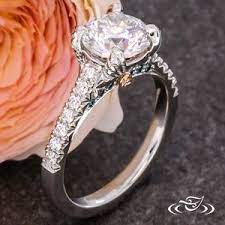 Custom Hummingbird And Rose Diamond Engagement Ring Diamond Engagement Rings Engagement Rings Diamond