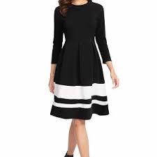 Black Dress 3 4 Sleeve Knee Length Buy Women S 3 4 Sleeve Knee Length One Piece Designer Dress Illi London Online At Best Price In I One Piece Frock Western Wear Dresses Blue Dresses For Women