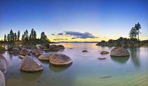 Sand Harbor Sunrise Panorama Lake Tahoe Nevada Scenic Photography Sunrise Lake