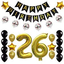 Maybe you would like to learn more about one of these? Amazon Com 26th Birthday Decorations Party Supplies Happy 26th Birthday Confetti Balloons Banner And 26 Number Sets For 26 Years Old Party Gold Home Kitchen
