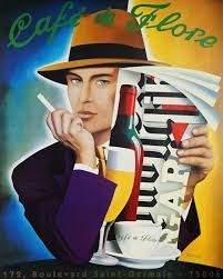 Silkscreen | backed on linen. Courbouleix Deneriaz Gerard Cafe De Flore 1993 Mutualart