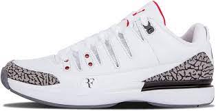 In the legendary white/cement air jordan 3 colorway, the nike court zoom vapor aj3 also features. Amazon Com Nike Mens Zoom Vapor Aj3 Roger Federer White Fire Red Cement Grey Leather Athletic Sneakers Size 10 Fashion Sneakers