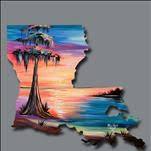 Louisiana Bright Sunset Lagoon Cutout