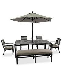 Marlough Outdoor Dining Set 84x42 Rectangular Table 4 Dining Chairs And Bench Dining Sets Outdoor Furniture Sale Dining Set With Bench Closeout Furniture