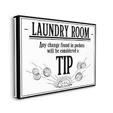 Stupell Home Decor Laundry Room Tips Funny Bathroom Word Design Stretched Canvas Wall Art Stretched Canvas Wall Art Wall Canvas Word Design