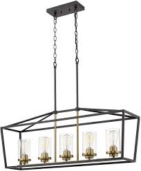 Black And Gold Lighting Fixtures Amazon Com Emliviar Modern 5 Light Kitchen Island Pendant Light Fixture Linear Pendant Lighting Linear Pendant Lighting Pendant Light Island Pendant Lights