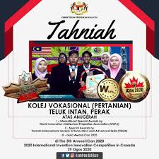 Umum sedia maklum yang isi kandungan bidang vokasional mempunyai komponen teori dan praktikal yang seimbang. Kpm ×'×˜×•×•×™×˜×¨ Tahniah Kejayaan Antarabangsa Yang Membanggakan Kolej Vokasional Pertanian Teluk Intan Perak Yang Telah Memenangi Pertandingan Di The 5th Annual Ican 2020 Pada 29 Ogos 2020 Https T Co Azuhijbp2q