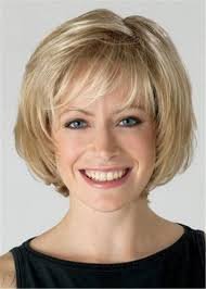 Medium Chin Length Bob Wig With Bangs Straight Synthetic Hair Wig Bob Hairstyles For Fine Hair Chin Length Hair Layered Bob Hairstyles