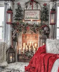 40 Cozy And Wonderful Rustic Farmhouse Christmas Decorating Ideas Christmas Decorations Rustic Christmas Decorations For The Home Christmas Fireplace