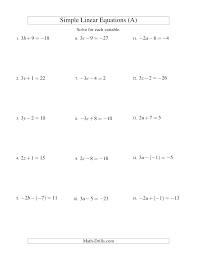 To solve a formula for a specific variable means to get that variable by itself with a coefficient of latex1/latex on one side of the equation and all the other variables and constants on the other side. Https Www Neshaminy Org Cms Lib6 Pa01000466 Centricity Domain 491 Simple 20linear 20equations 20a 20through 20h Pdf