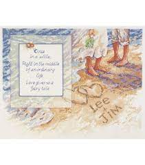Simple yet elegant, this is the perfect design to commemorate the union. Beach Romance Counted Cross Stitch Kit 14 X 11 14 Count Jo Ann Wedding Cross Stitch Patterns Wedding Sampler Cross Stitch Cross Stitch