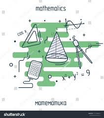 Math Linear Illustration Set Modern Color Thin Line Concept Of Mathematics For School University And Training Vector Illustration Modern Colors Mathematics