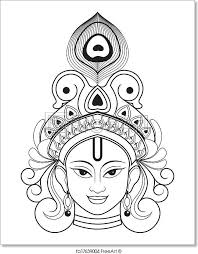 Black And White Mural Painting Outline Free Art Print Of Krishna In 2020 Outline Drawings Free Art Prints Indian Art Paintings