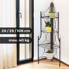 Blumentreppe Mit 4 Etagen Rund 29 29 106 Cm Aus Metall In Schwarz Pflanzentreppe Pflanzenregal Fur Ecke Blumen Blumentreppe Pflanzentreppe Blumenregal