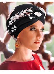 4 Pieces African Women Turban Cap Beaded Headscarf Beanie Twisted Braid  Wrap Hat