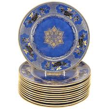 Black And Gold Dinner Plates 12 Royal Doulton Powder Blue Japonesque Dinner Plates With Black And Gold Enamel In 2020 Royal Doulton Gold Enamel Powder Blue