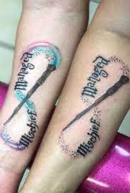 Magical Harry Potter Inspired Couples Tattoos For You And Your Forever Muggle Obsev Harry Potter Tattoos Harry Potter Couples Mischief Managed Tattoo