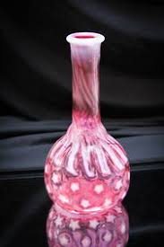 Fenton Stars/stripes Cranberry Opal Barber Bottle