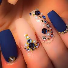 Fall is here, and you know what that. Coffin Navy Blue Acrylic Nails New Expression Nails