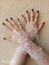 Pink Lace Fingerless Gloveswedding Gloves Bridal Set Bridal - Etsy |  Wedding gloves, Lace gloves, Bridal gloves