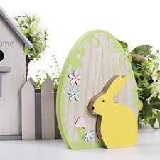 Valery Madelyn Fruhling Holz Hase Deko Abnehmbare Holzfigur Dekoration Garten Deko Massnahmen 25 5 Cm Mit G Painted Wooden Crosses Easter Projects Wooden Rabbit