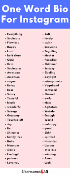 630 Cute Cool And Attitude One Word Bio For Instagram Ideas