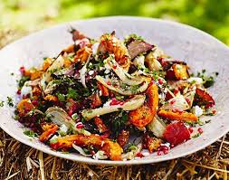 We're gonna do a super simple, midweek, healthy meal. Harvest Salad Yummy Salad Recipes Roasted Veg Salad Vegetarian Recipes