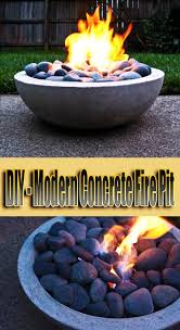 A small, handmade fire bowl brings ambiance and warmth to an outdoor setting. Diy Modern Concrete Fire Pit