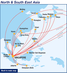 Political map of southeast asia. Singapore Airlines Route Map East And Southeast Asia