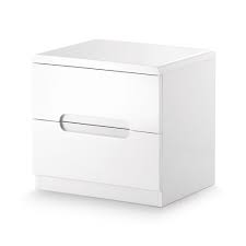 Get what you are looking for. Manhattan Gloss White 2 Drawer Bedside Table