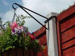 2 X Hanging Basket Brackets For Concrete Post Ebay Concrete Fence Posts Backyard Fences Hanging Baskets