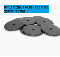 RFID Coin Tags Pvc LF And HF With Whole For Wall Mounting In PVC Packaging